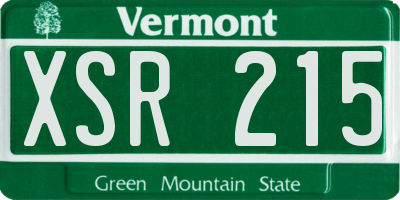 VT license plate XSR215