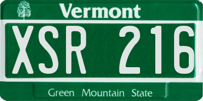 VT license plate XSR216