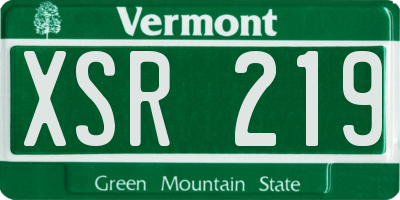 VT license plate XSR219