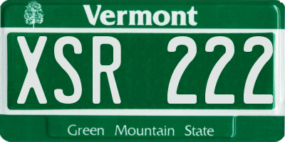VT license plate XSR222
