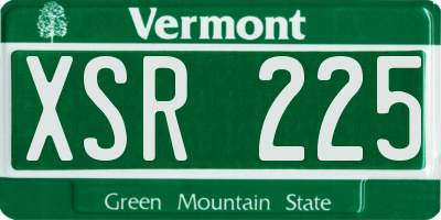 VT license plate XSR225
