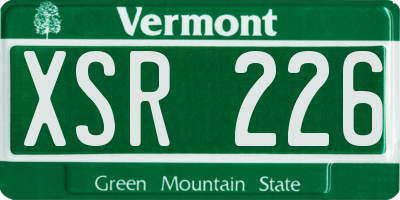 VT license plate XSR226