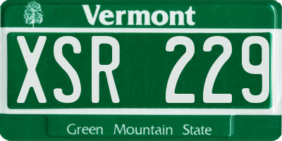 VT license plate XSR229