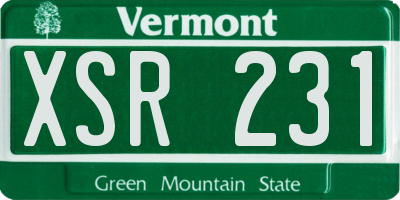 VT license plate XSR231