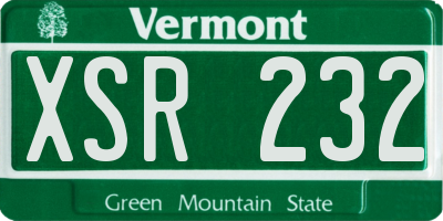 VT license plate XSR232