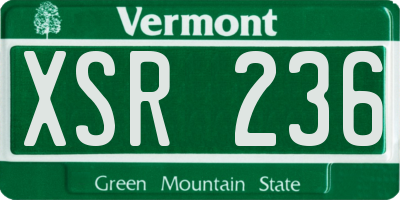 VT license plate XSR236