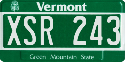 VT license plate XSR243