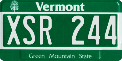 VT license plate XSR244