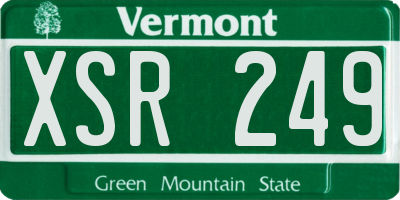 VT license plate XSR249