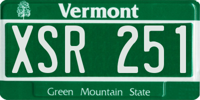 VT license plate XSR251