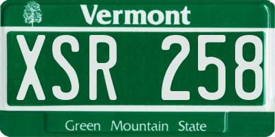 VT license plate XSR258