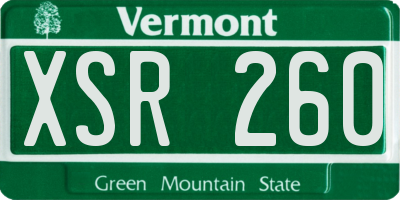 VT license plate XSR260