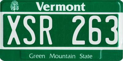 VT license plate XSR263