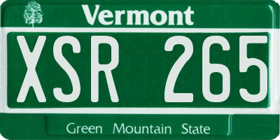 VT license plate XSR265