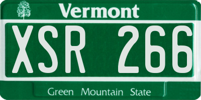 VT license plate XSR266