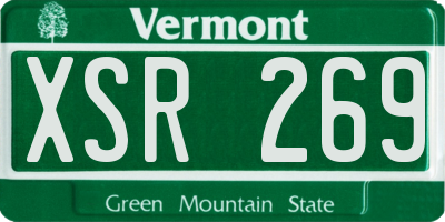 VT license plate XSR269