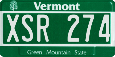 VT license plate XSR274