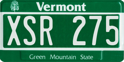 VT license plate XSR275