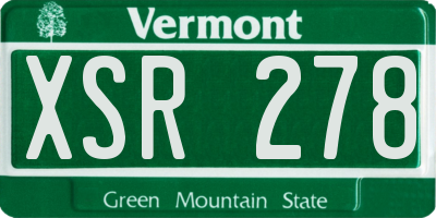 VT license plate XSR278