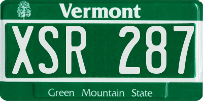 VT license plate XSR287