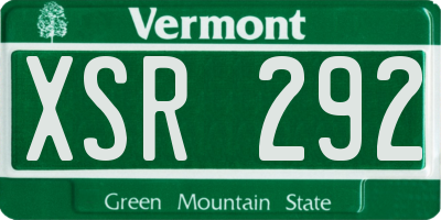 VT license plate XSR292