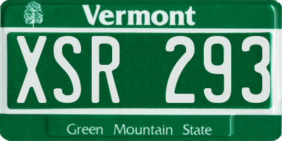 VT license plate XSR293