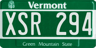 VT license plate XSR294