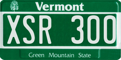 VT license plate XSR300