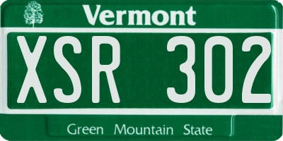 VT license plate XSR302