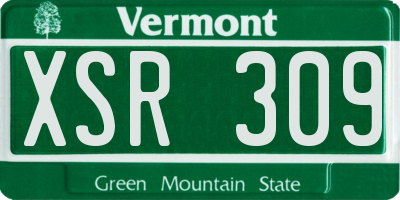 VT license plate XSR309