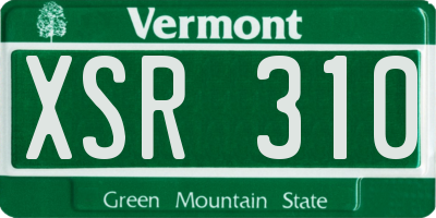 VT license plate XSR310