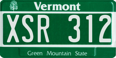 VT license plate XSR312