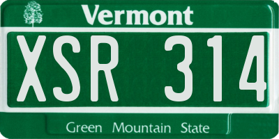 VT license plate XSR314