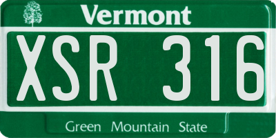 VT license plate XSR316