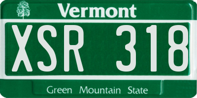 VT license plate XSR318