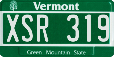 VT license plate XSR319