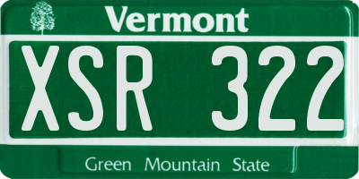 VT license plate XSR322