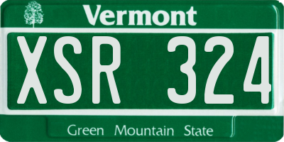 VT license plate XSR324