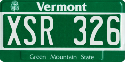 VT license plate XSR326