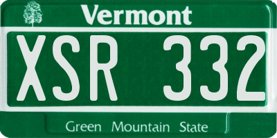 VT license plate XSR332
