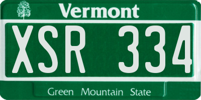 VT license plate XSR334