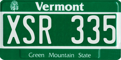 VT license plate XSR335