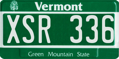 VT license plate XSR336