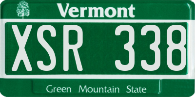 VT license plate XSR338