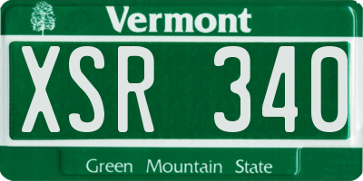 VT license plate XSR340