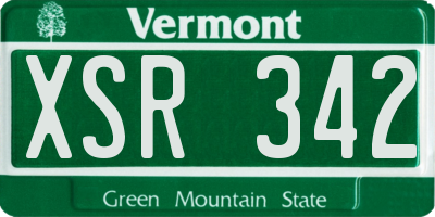 VT license plate XSR342