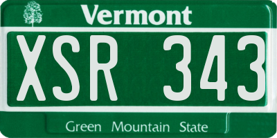 VT license plate XSR343
