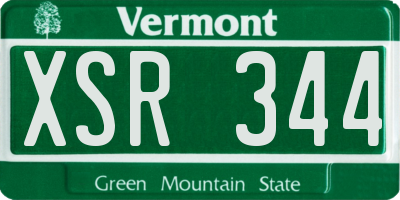 VT license plate XSR344