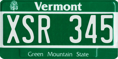 VT license plate XSR345