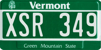 VT license plate XSR349